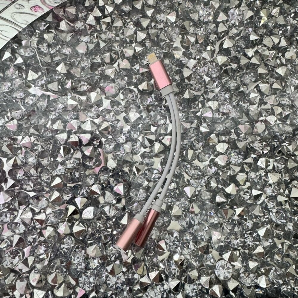 Rose Gold 3 way Charging Cable dual type iPhone audio USBC